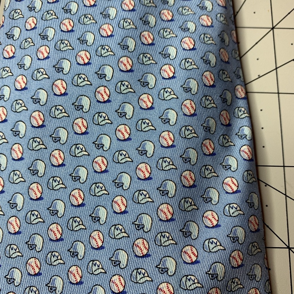Baseball Vineyard Vines Light Blue Pattern Tie 10… - image 5